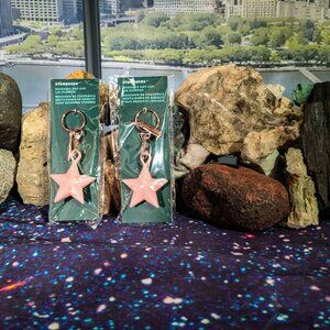 2 lot Starbucks Holiday 2023 Pink Reusable Silicone Star  Lid Stopper Keychain